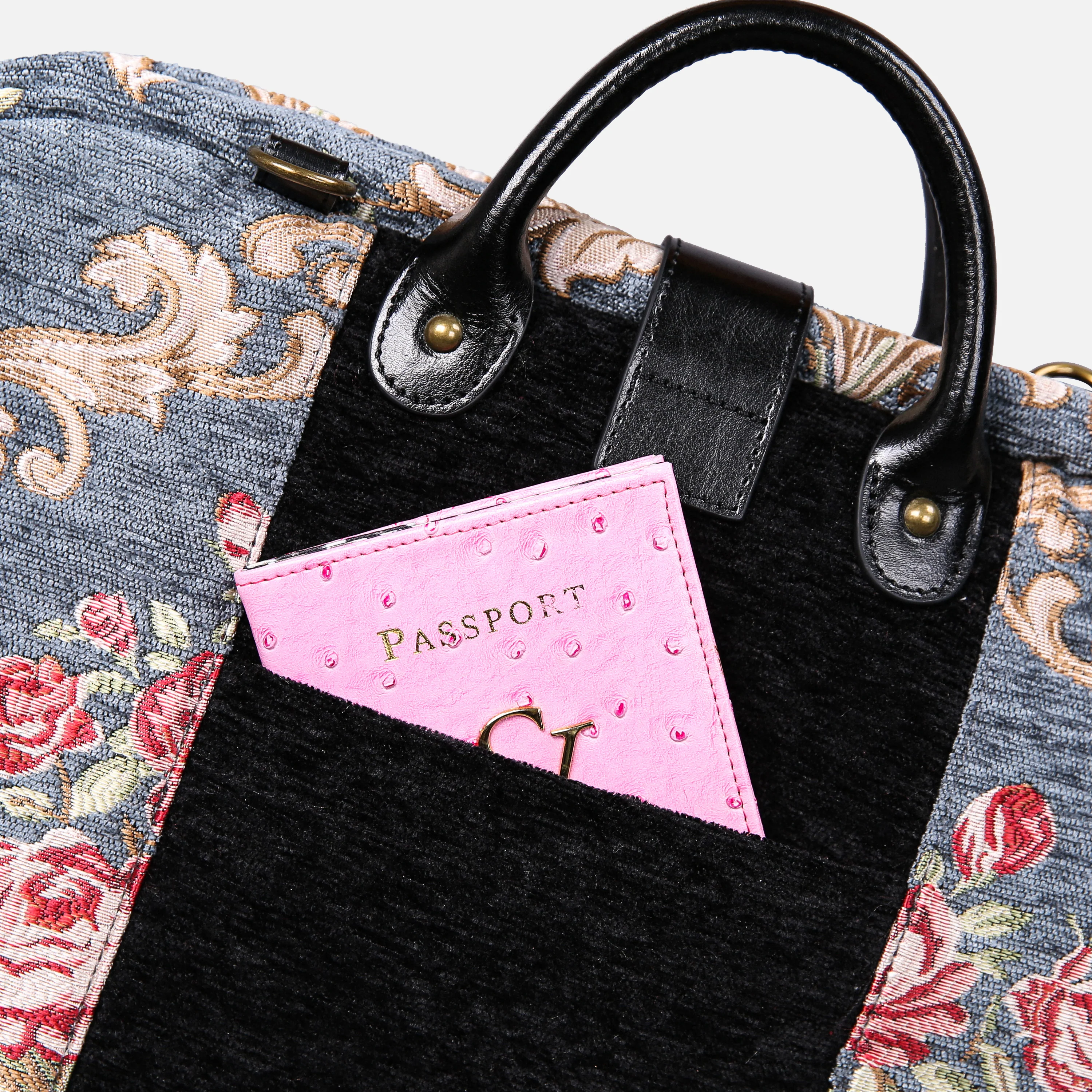 Baroque Garden Grey Laptop Work Bag