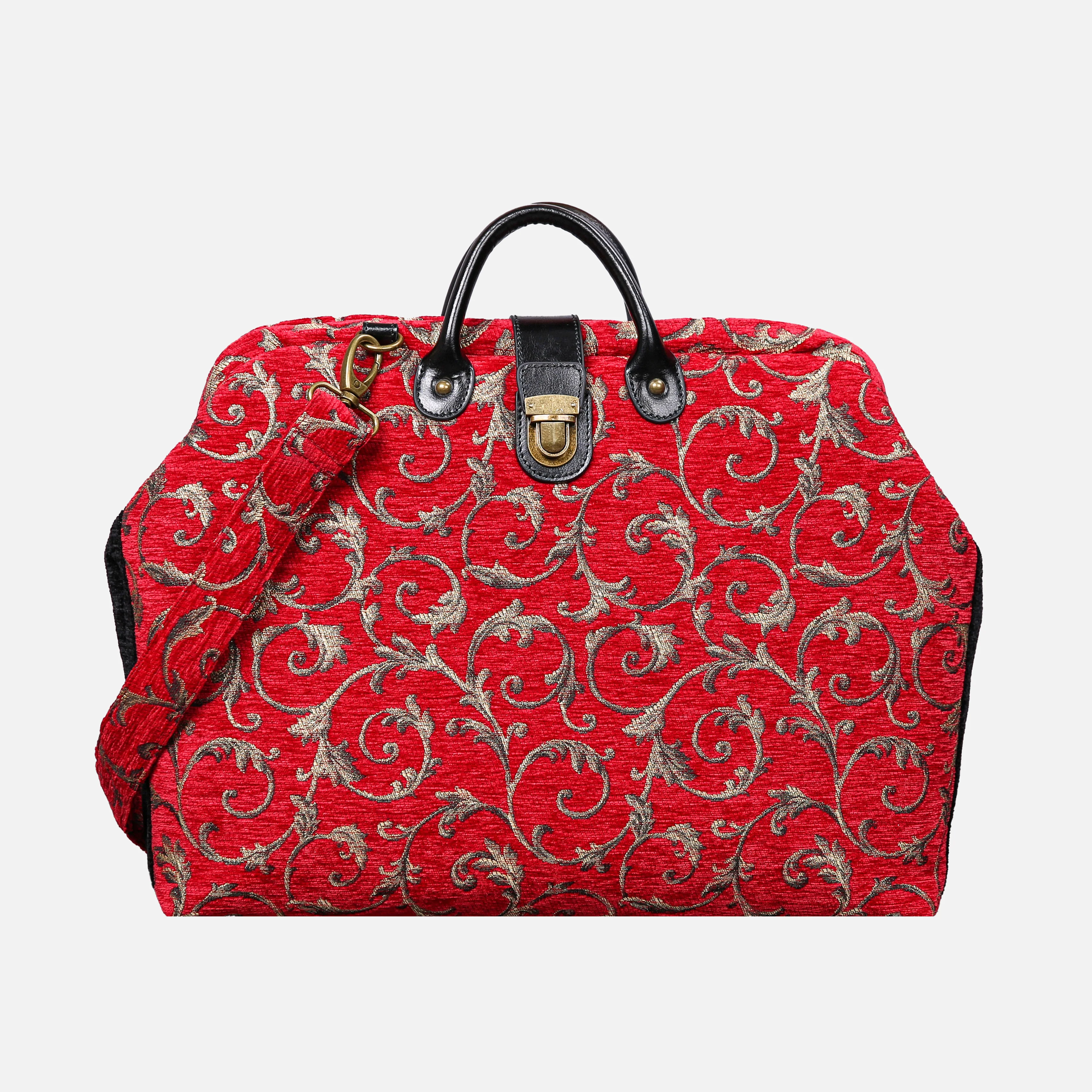 Vintage Scroll Red Laptop Work Bag