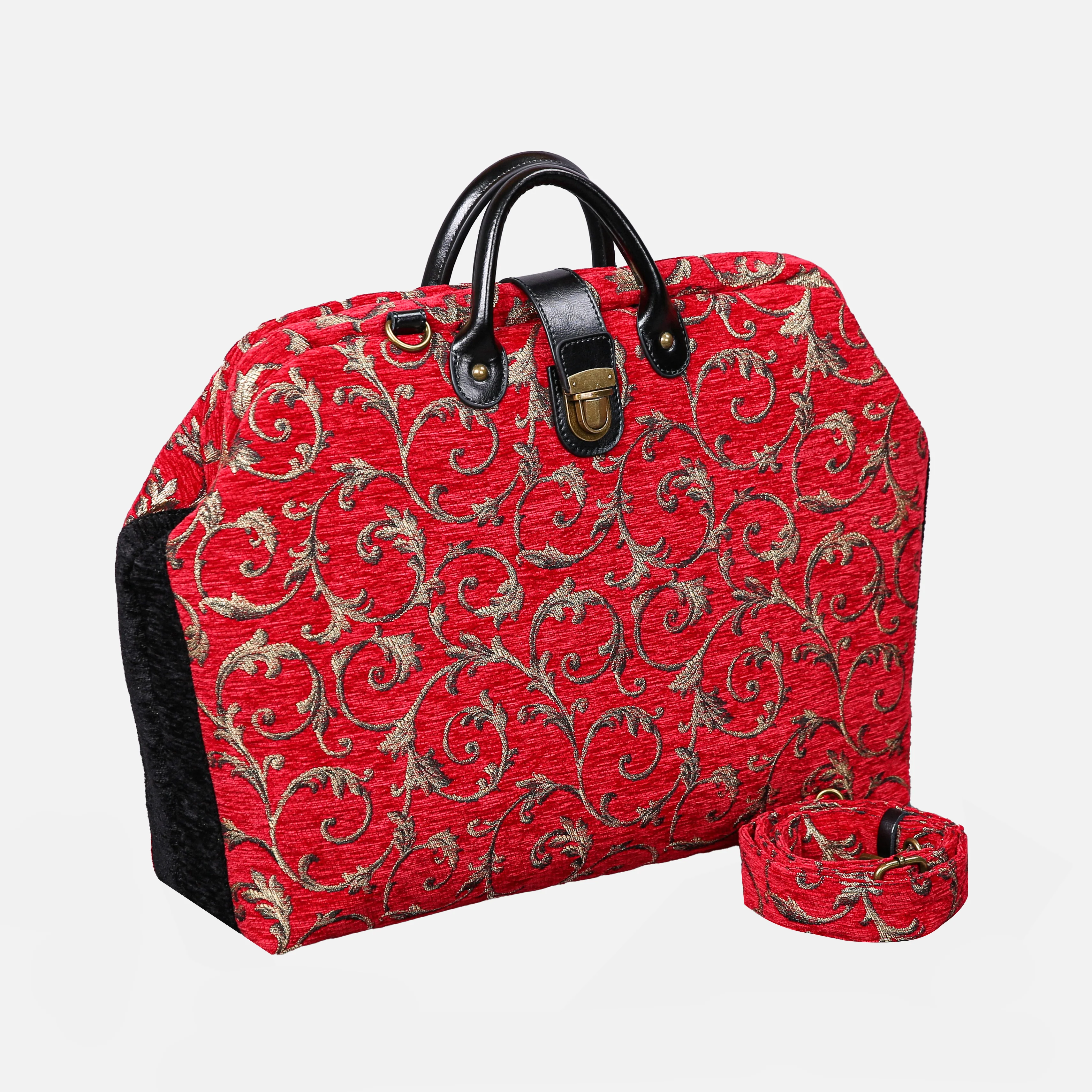 Vintage Scroll Red Laptop Work Bag