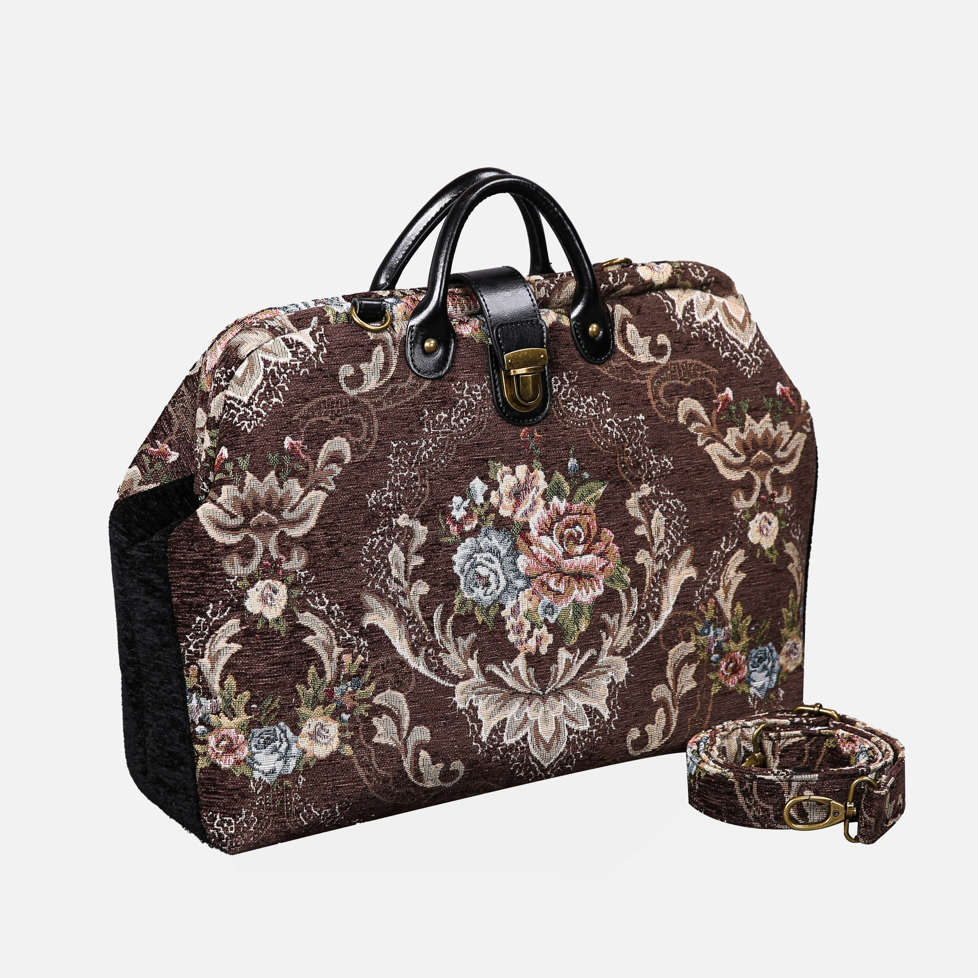 Floral Brown Color Laptop Work Bag