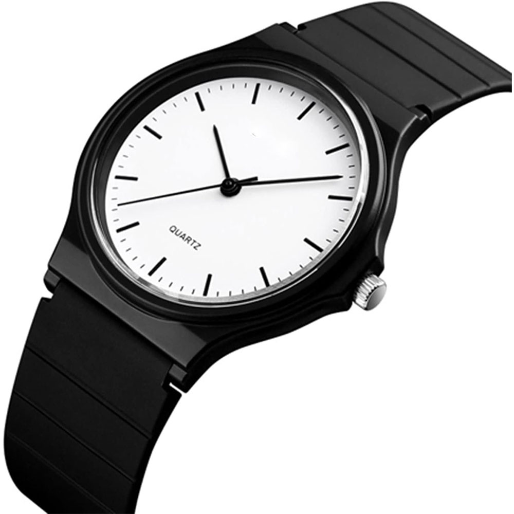 Unisex Quartz Watch with Silicone Strap – Fashionable