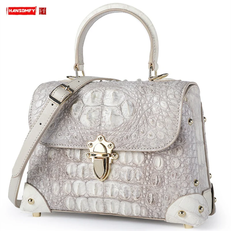 White Croc Handbag